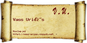 Vass Uriás névjegykártya